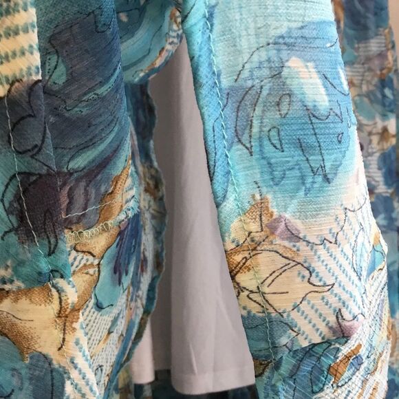 Blue and multi color floaty maxi skirt with corset style elastic waist fairycore - Picture 3 of 7